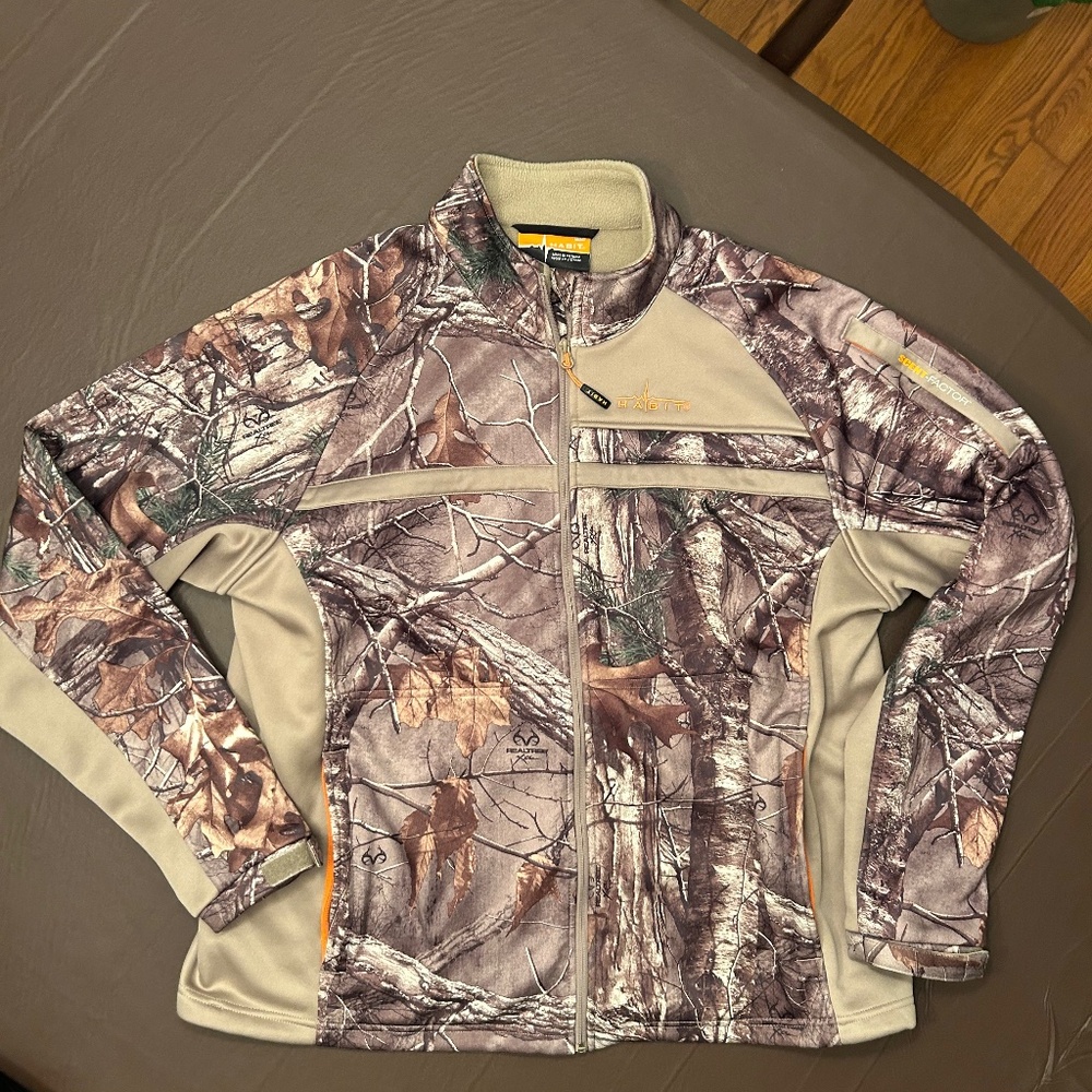 Men’s habit real tree scent factor full zip camouflage fleece xl hunting jacket